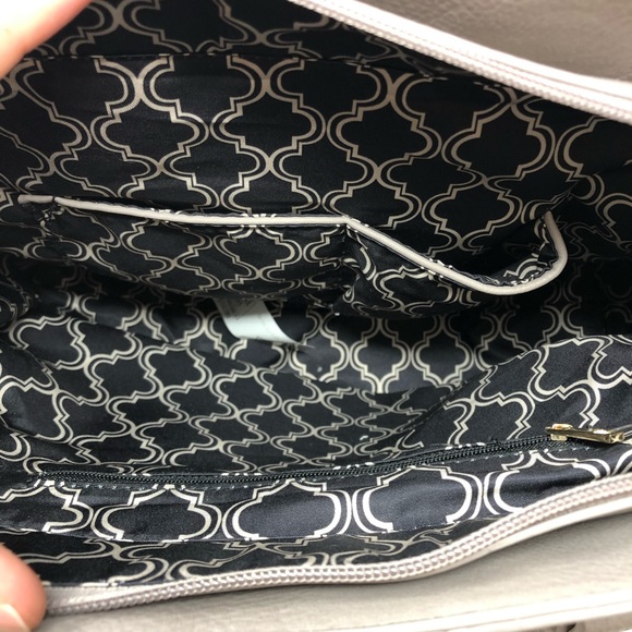 NWT Large Pleather Gold Plated Satchel Shoulder Bg - Picture 5 of 5